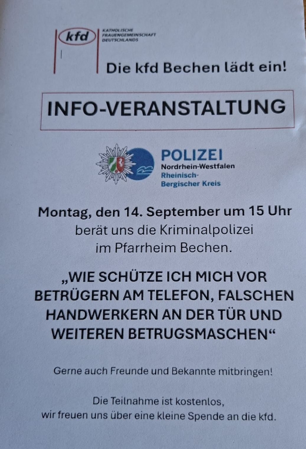 kfd Bechen Info Polizei